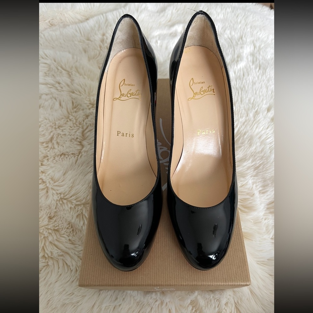 Christian Louboutin Glossy Black Heels | SIMPLE PUMP 70 PATENT CALF (worn twice)